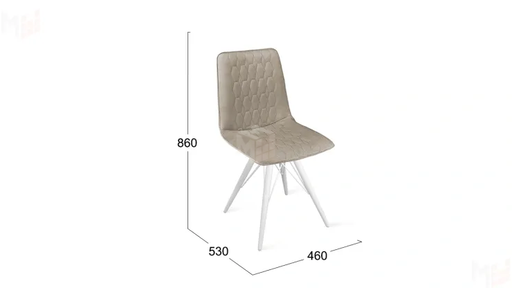 Стул Хьюго К3 Белый матовый, Велюр Confetti Smoke