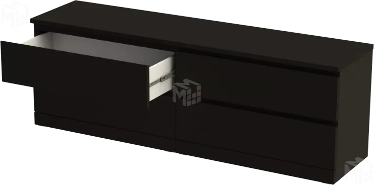 Комод Варма 4Д ясень черный