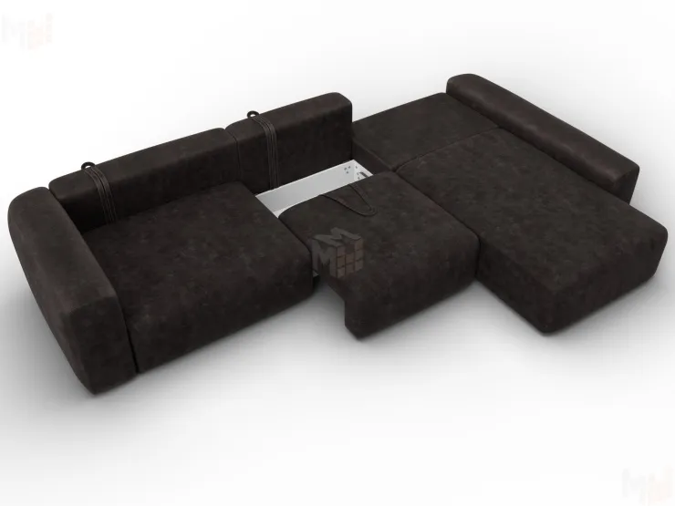 Диван угловой Лига-066 НПБ Лонг угол правый ( BRUT 17 коричневый )