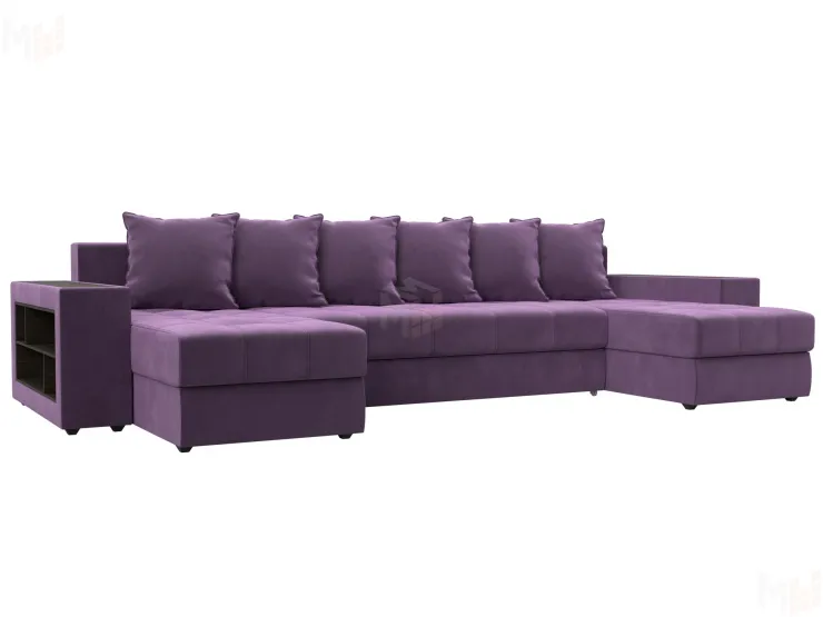 Диван П-образный Дубай полки слева