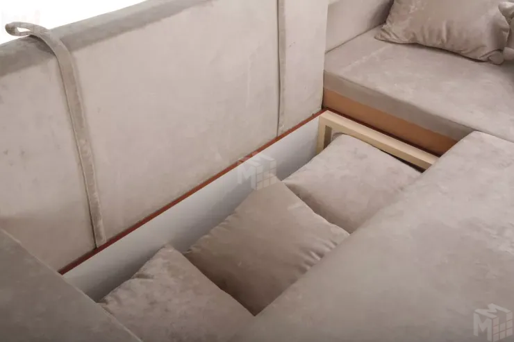 Диван угловой Марго Бежевый Левый Велюр