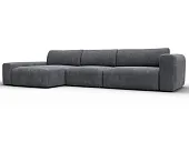 Диван угловой Лига-066 НПБ Лонг угол левый ( BRUT 16 темно-серый )