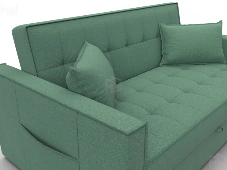 Диван прямой Лига-104 (140) ( Амур 11 зеленый )