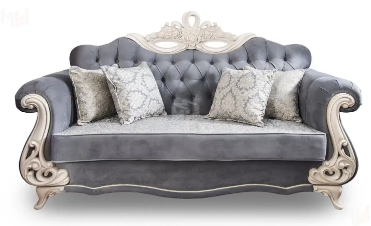 Диван Афина 3х местный крем серый