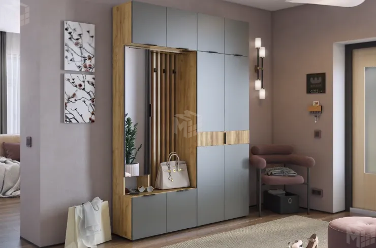 Прихожая Бери К4 дуб крафт золотой/графит