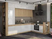 Кухня Техно-5 New угловая 3,2*2,24 сонома/белый глянец