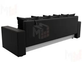 Диван прямой Дубай Лайт полки слева ( Черный )