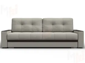 Диван прямой с декором Лига-096 НПБ ( Амур 02 Бежевый/Коричневый )