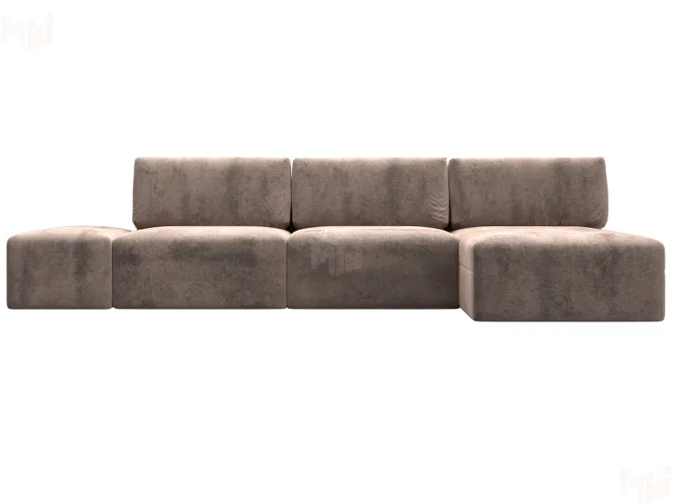 Диван угловой модульный с пуфом Лига-060 НПБ Лонг угол универсальный