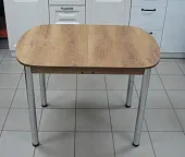 Стол Евро раскладной 1000*680 (дуб Вотан), ножки хром