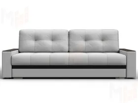 Диван прямой с декором Лига-096 НПБ ( Белый;Черный )