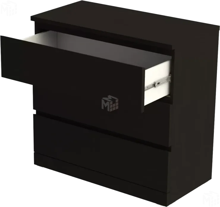 Комод Варма 3 ясень черный