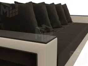 Диван прямой Дубай Лайт полки слева ( Коричневый\Бежевый )