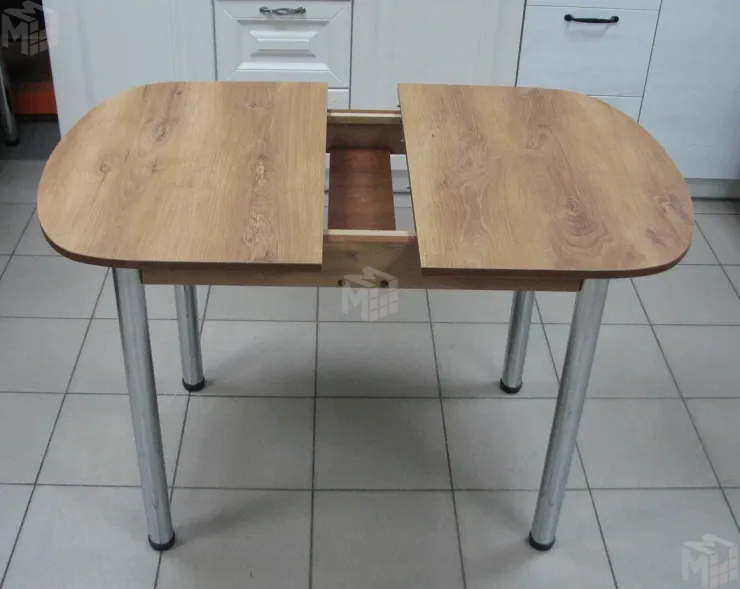 Стол Евро раскладной 1000*680 (дуб Вотан), ножки хром