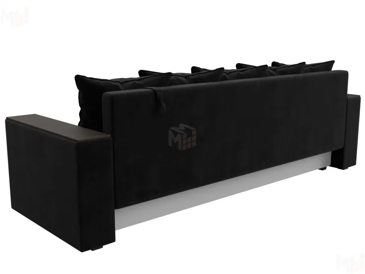 Диван прямой Дубай Лайт полки слева ( Черный )