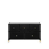 Комод Leset Нирита/Хайди широкий 5 ящиков, Черный (Черный/Черный)