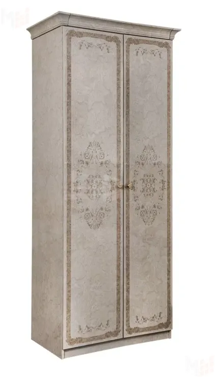 Шкаф Патрисия 2-дверный без зеркал крем корень глянец