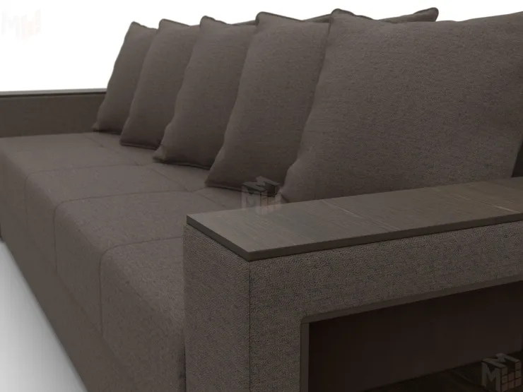 Диван прямой Дубай Лайт ( Амур 05 коричневый )