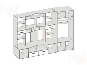 Гостиная Аллегро 4 со шкафом Крокодил Темный