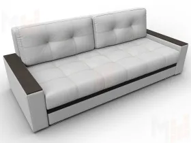 Диван прямой с декором Лига-096 НПБ ( Белый;Черный )