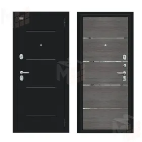 Входная металлическая дверь Лайн Букле черное/Grey Melinga Входная металлическая дверь Лайн Букле черное/Grey Melinga
