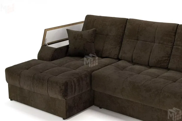 Угловой диван-кровать Лас-Вегас Коричневый левый