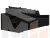 Диван прямой Дубай Лайт полки слева ( Черный )