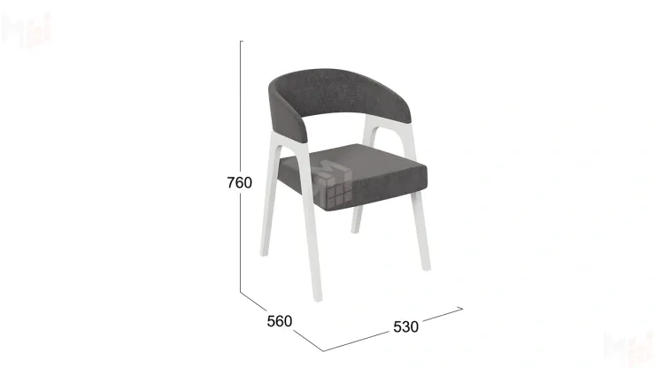 Кресло Техас 1 - W-101 Белый матовый, тк. №209 Велюр Jercy stone