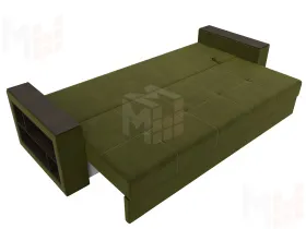 Диван прямой Дубай Лайт полки слева ( Зеленый )