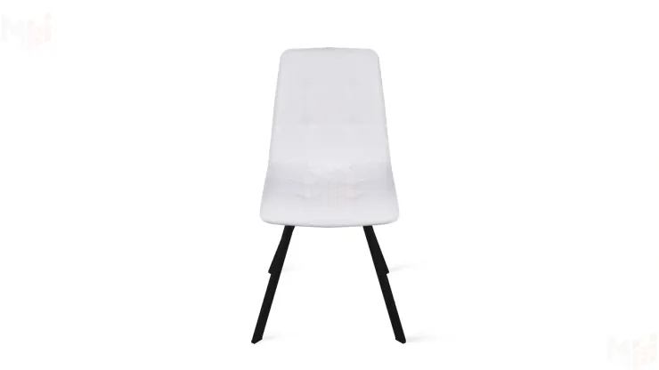 Стул Бруно (паук Т2) Черный муар матовый, Кожзам Белый