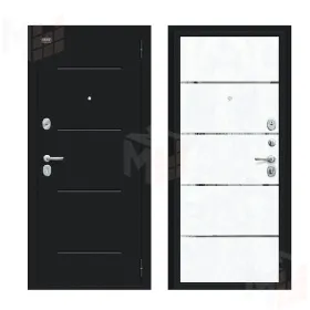 Входная металлическая дверь Лайн Букле черное/Snow Art Входная металлическая дверь Лайн Букле черное/Snow Art