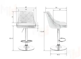 Стул барный DOBRIN JOSEPH BLACK (черный велюр (MJ9-101))
