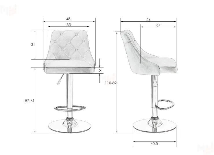Стул барный DOBRIN JOSEPH BLACK (черный велюр (MJ9-101))