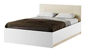 Кровать КР-1600 Беатрис с ПМ дуб Сонома-Белый глянец Кровать КР-1600 Беатрис с ПМ дуб Сонома-Белый глянец