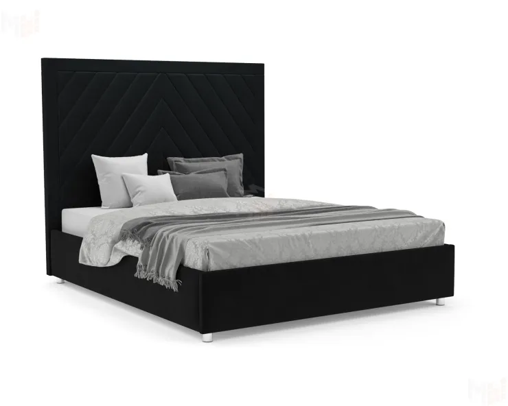 Кровать Мишель 140 см (Велюр чёрный НВ-178 17)