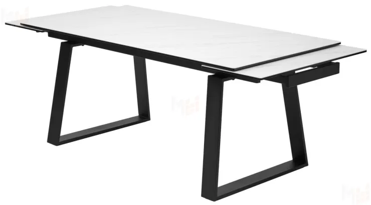 Стол VASTO 180 MARBLES KL-99 Белый мрамор матовый / черный каркас