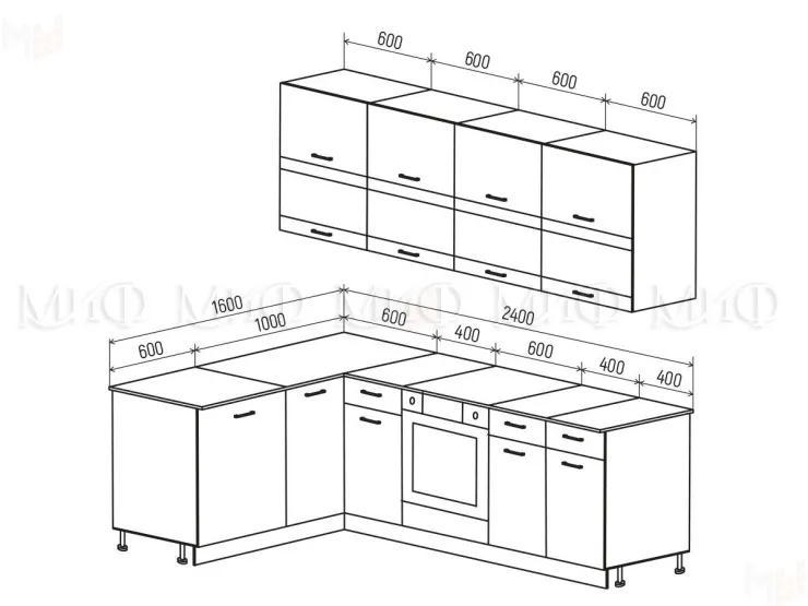 Кухня угловая Техно New 1,6*2,4 комп №4 Белый снег софт/Слива софт