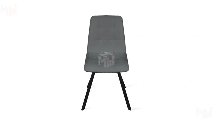 Стул Бруно (паук Т2) Черный муар матовый, Кожзам Серый