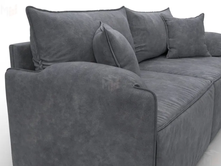 Диван прямой модульный Лига-106 ( BRUT 16 темно-серый )