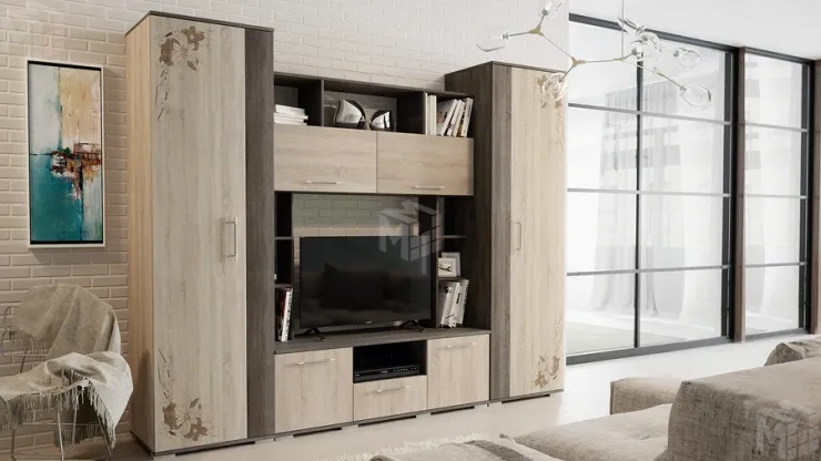 Стенка для гостиной Белла исп. 2 Дуб Сонома трюфель, Дуб Сонома