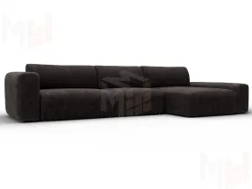 Диван угловой Лига-066 НПБ Лонг угол правый ( BRUT 17 коричневый )