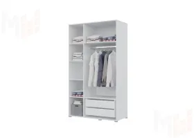 Шкаф Бостон 1200 (белый) 2 ящика