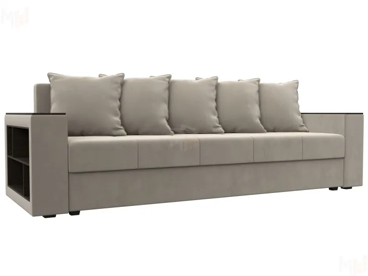 Диван прямой Дубай Лайт полки слева ( Бежевый )