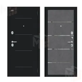 Входная металлическая дверь Лайн Букле черное/Slate Art Входная металлическая дверь Лайн Букле черное/Slate Art