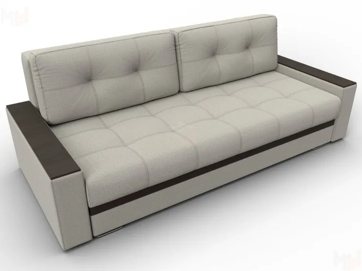 Диван прямой с декором Лига-096 НПБ ( Бежевый\Коричневый )