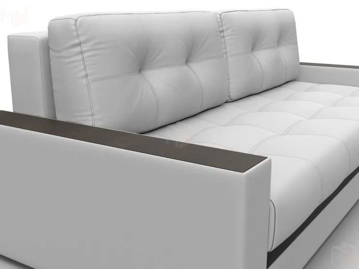 Диван прямой с декором Лига-096 НПБ ( Белый;Черный )