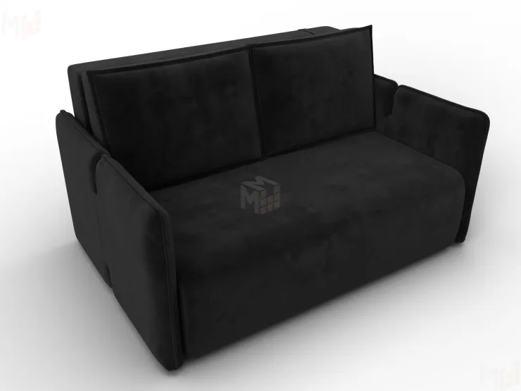 Диван прямой Лига-117 ( SEVEN 35 черный )