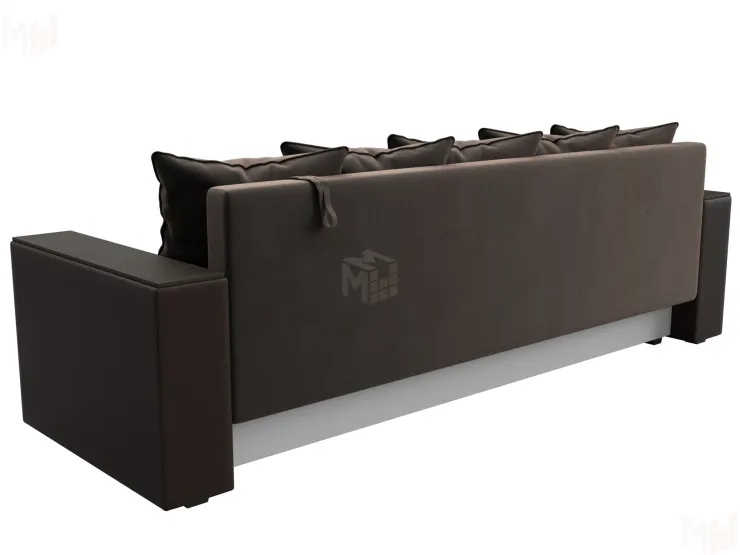 Диван прямой Дубай Лайт полки слева ( Коричневый\Коричневый )