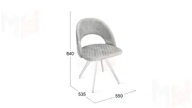Стул Гэтсби К4 Белый матовый, Велюр Wellmart Silver