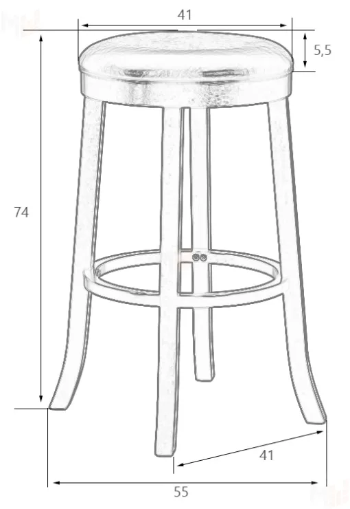 Круглый барный табурет DOBRIN BOB BAR (шоколад, черный)